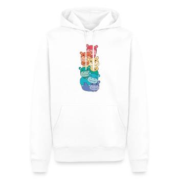 Regenbogen Hippo süße bunte Hippo für Kinder - Männer Premium Bio Hoodie - Weiß - Vorne - Nico (187cm)