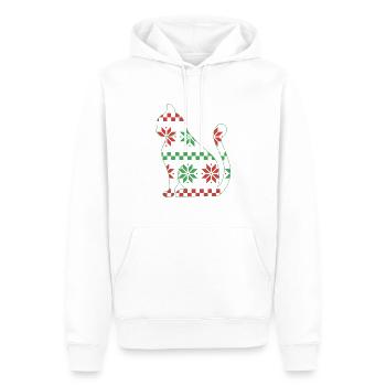 Chat domestique Chat à poil court Maine Coon Noël - Sweat à capuche Premium bio Homme - blanc - Devant - Nico (187cm)