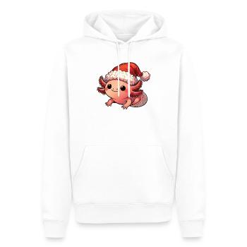 Axolotl Noël Axolotls mignons Joyeux Noël - Sweat à capuche Premium bio Homme - blanc - Devant - Nico (187cm)