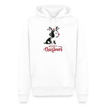 Beagle Noël Hiver Animaux Chiens - Sweat à capuche Premium bio Homme - blanc - Devant - Nico (187cm)