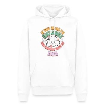 If You Think Im Awesome You Should Meet My Mom - Men’s Premium Organic Hoodie - white - Front - Nico (187cm)