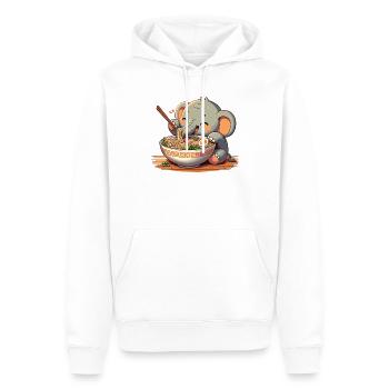 éléphant mignon mange des nouilles ramen ramen ramen - Sweat à capuche Premium bio Homme - blanc - Devant - Nico (187cm)