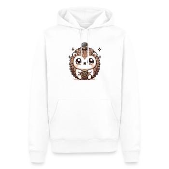 Kawaii Steampunk hérisson Fantasy hérisson amant - Sweat à capuche Premium bio Homme - blanc - Devant - Nico (187cm)