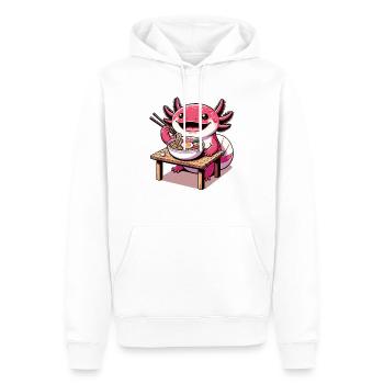 Mais d’abord, l’axolotl sucré mange des ramen - Sweat à capuche Premium bio Homme - blanc - Devant - Nico (187cm)
