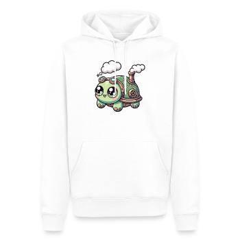 Kawaii Steampunk tortue Fantasy tortue - Sweat à capuche Premium bio Homme - blanc - Devant - Nico (187cm)
