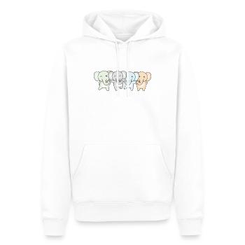 Drapeau Pride LGBTQ Éléphant mignon - Sweat à capuche Premium bio Homme - blanc - Devant - Nico (187cm)