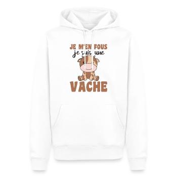 Je m'en fous je suis une vache - süße Kuh - Männer Premium Bio Hoodie - Weiß - Vorne - Nico (187cm)