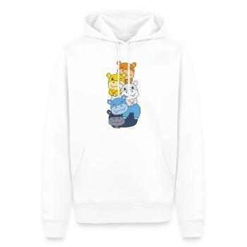 Aroace Flag Pride LGBTQ süßer Hippo Stapel - Männer Premium Bio Hoodie - Weiß - Vorne - Nico (187cm)