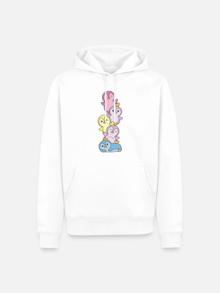 aporagender Flag Pride LGBTQ süße Pinguin - Männer Premium Bio Hoodie - Weiß