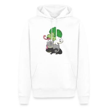 Aromantic Flag Pride LGBTQ süßer Chamäleon Haufen - Männer Premium Bio Hoodie - Weiß - Vorne - Nico (187cm)