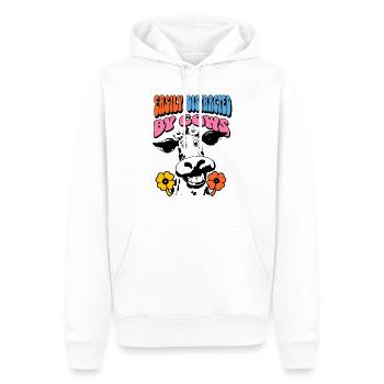 Vache Vaches - Sweat à capuche Premium bio Homme - blanc - Devant - Nico (187cm)