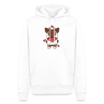 Okapi zum Valentinstag süße Tiere mit Herzen - Männer Premium Bio Hoodie - Weiß - Vorne - Nico (187cm)