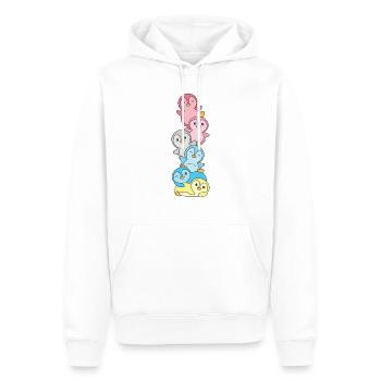 Genderflux Flag Pride LGBTQ süße Pinguin - Männer Premium Bio Hoodie - Weiß - Vorne - Nico (187cm)