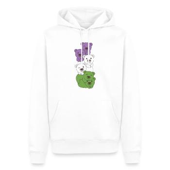 Genderqueer Drapeau Fierté LGBTQ Ours mignon - Sweat à capuche Premium bio Homme - blanc - Devant - Nico (187cm)