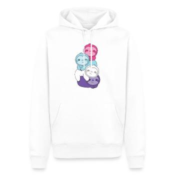 Multisessuale Bandiera Orgoglio LGBTQ Simpati Bradipi - Felpa con cappuccio ecologica premium da uomo - bianco - Fronte - Nico (187cm)