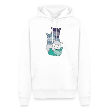oriented aroace Flag Pride LGBTQ süße Hippo - Männer Premium Bio Hoodie - Weiß - Vorne - Nico (187cm)
