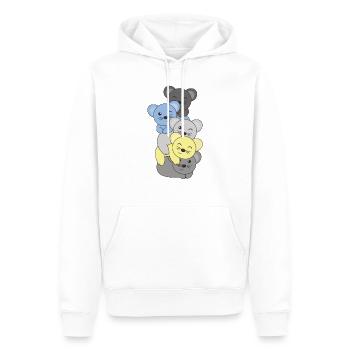 Periboy Flag Pride LGBTQ süßer Maus Stapel - Männer Premium Bio Hoodie - Weiß - Vorne - Nico (187cm)