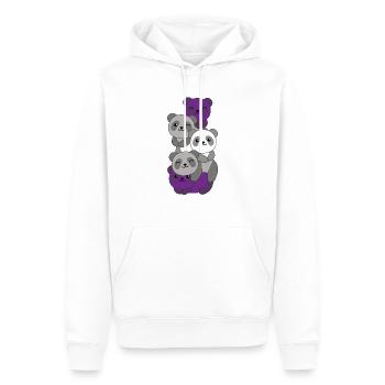 graysexuell Flag Pride LGBTQ süße Panda - Männer Premium Bio Hoodie - Weiß - Vorne - Nico (187cm)