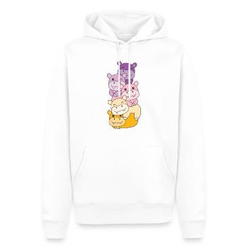 Trixic Flag Pride LGBTQ süße Hippo - Männer Premium Bio Hoodie - Weiß - Vorne - Nico (187cm)