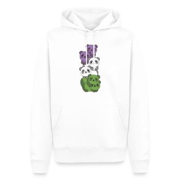 Genderqueer Drapeau Pride LGBTQ Panda mignon - Sweat à capuche Premium bio Homme - blanc - Devant - Nico (187cm)