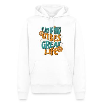 Camping Vibes Great Life - Sweat à capuche Premium bio Homme - blanc - Devant - Nico (187cm)