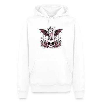 Kawaii Pastel Goth Mignon Effrayant Chèvre Chauve-souris - Sweat à capuche Premium bio Homme - blanc - Devant - Nico (187cm)