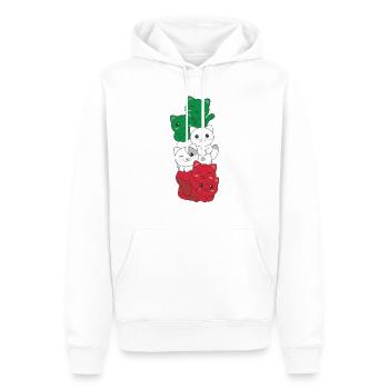 italienische flagge Katze italienisch Italien - Männer Premium Bio Hoodie - Weiß - Vorne - Nico (187cm)
