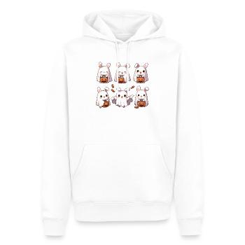 Costume de lapin Halloween Lapin fantômes Halloween - Sweat à capuche Premium bio Homme - blanc - Devant - Nico (187cm)