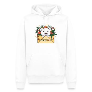 Ours polaire Lettre de Noël Animaux d’hiver Ours polaires - Sweat à capuche Premium bio Homme - blanc - Devant - Nico (187cm)