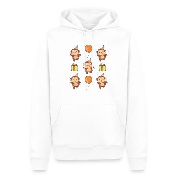 Singe pour l’anniversaire des enfants Un anniversaire - Sweat à capuche Premium bio Homme - blanc - Devant - Nico (187cm)