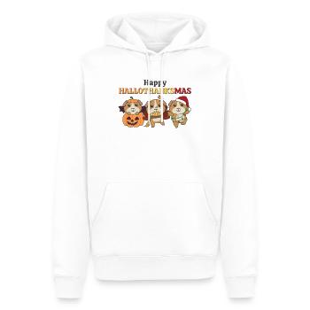 Happy Hallothanksmas Meerschweinchen Weihnachts - Männer Premium Bio Hoodie - Weiß - Vorne - Nico (187cm)