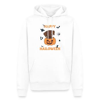 Labrador en citrouille chiens mignons Joyeux Halloween - Sweat à capuche Premium bio Homme - blanc - Devant - Nico (187cm)