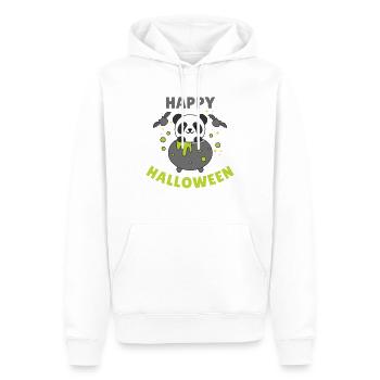 Panda Joyeux Halloween Bâton de Chaudron de Sorcière - Sweat à capuche Premium bio Homme - blanc - Devant - Nico (187cm)