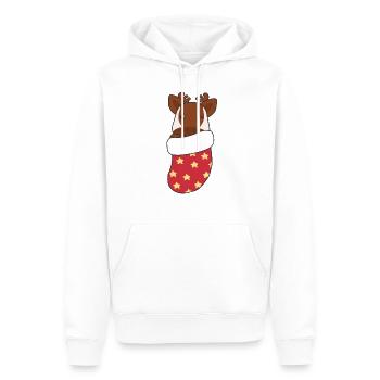 Süße Okapi in Weihnachtssocke zu Weihnachten Okapi - Männer Premium Bio Hoodie - Weiß - Vorne - Nico (187cm)
