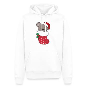 Souris mignonnes en chaussette de Noël pour souris de Noël - Sweat à capuche Premium bio Homme - blanc - Devant - Nico (187cm)