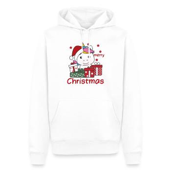 Licorne Cadeau de Noël Animaux d’hiver Licorne - Sweat à capuche Premium bio Homme - blanc - Devant - Nico (187cm)