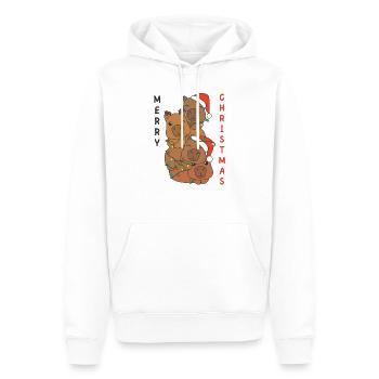 Capybara Arbre de Noël Animaux de Noël Capybaras - Sweat à capuche Premium bio Homme - blanc - Devant - Nico (187cm)