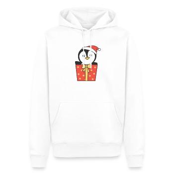 Pingouin Cadeau de Noël Animaux d’hiver - Sweat à capuche Premium bio Homme - blanc - Devant - Nico (187cm)