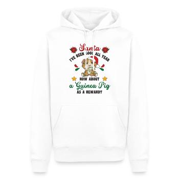Je veux un cochon d’Inde sucré pour Noël - Sweat à capuche Premium bio Homme - blanc - Devant - Nico (187cm)