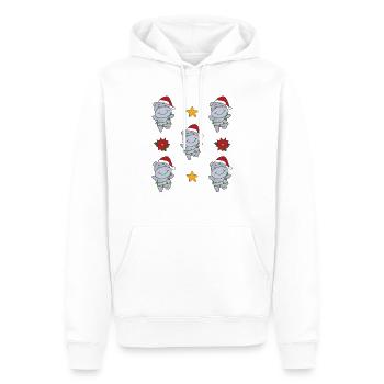 Hippo Weihnachten Winter Tiere Hippos - Männer Premium Bio Hoodie - Weiß - Vorne - Nico (187cm)