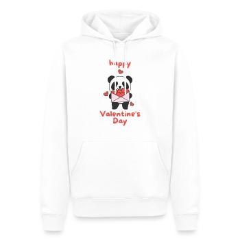 Panda zum Valentinstag süße Tiere mit Herzen - Männer Premium Bio Hoodie - Weiß - Vorne - Nico (187cm)