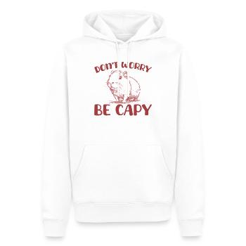 Don't worry, be Capy Funny Capybara - Men’s Premium Organic Hoodie - white - Front - Nico (187cm)