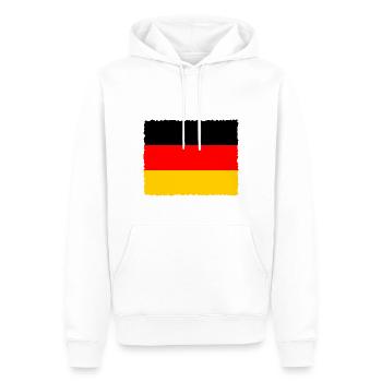Drapeau de l’Allemagne Drapeau allemand Utilisé Look Homeland - Sweat à capuche Premium bio Homme - blanc - Devant - Nico (187cm)