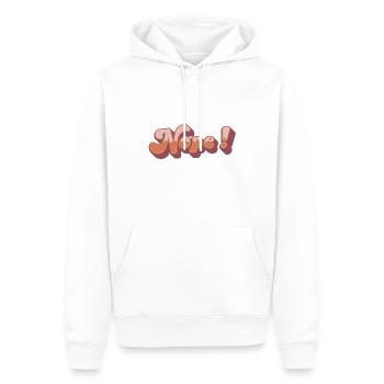 Nope - Männer Premium Bio Hoodie - Weiß - Vorne - Nico (187cm)