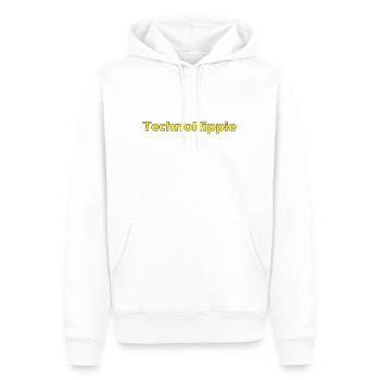 TechnoHippieX - Männer Premium Bio Hoodie - Weiß - Vorne - Nico (187cm)