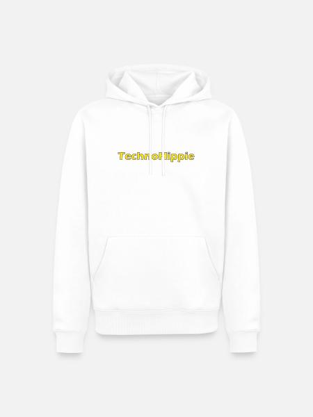TechnoHippieX - Männer Premium Bio Hoodie - Weiß