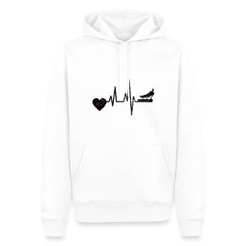 Turnen Turner Bodenturnen Herzschlag Turnverein - Männer Premium Bio Hoodie - Weiß - Vorne - Nico (187cm)