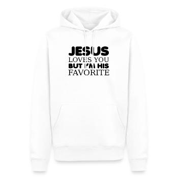 Jesus Loves You But I'm His Favorite Funny - Männer Premium Bio Hoodie - Weiß - Vorne - Nico (187cm)