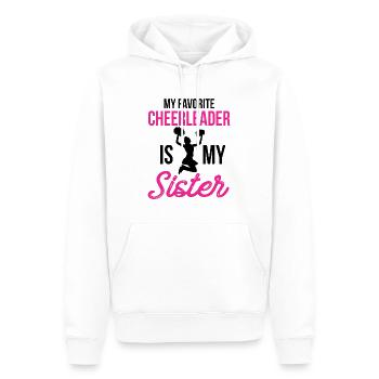 My Favorite Cheerleader Is My Sister Cheer - Men’s Premium Organic Hoodie - white - Front - Nico (187cm)