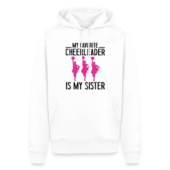 Ma pom-pom girl préférée est Ma sœur Cheer - Sweat à capuche Premium bio Homme - blanc - Devant - Nico (187cm)